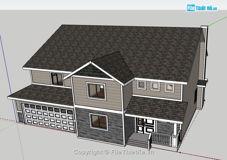 Biệt thự 2 tầng,model su biệt thự 2 tầng,file su biệt thự 2 tầng,biệt thự 2 tầng file su,sketchup biệt thự 2 tầng