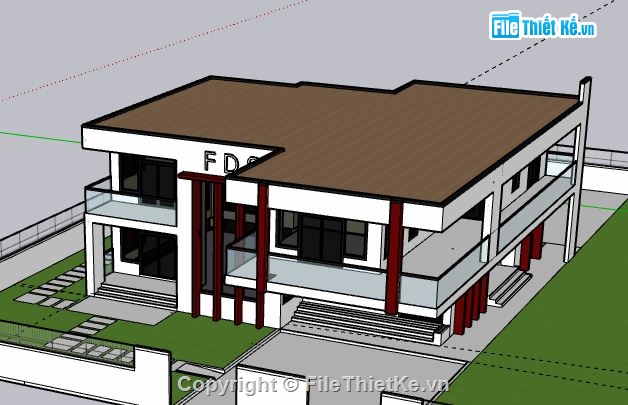 Biệt thự 2 tầng,model su biệt thự 2 tầng,file su biệt thự 2 tầng,biệt thự 2 tầng sketchup