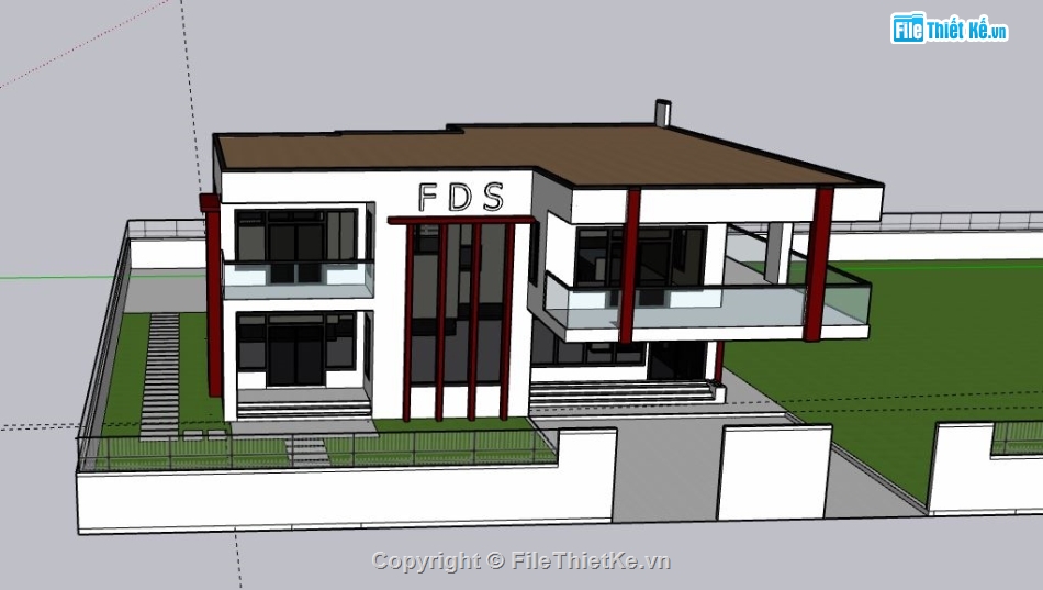 Biệt thự 2 tầng,model su biệt thự 2 tầng,file su biệt thự 2 tầng,biệt thự 2 tầng sketchup