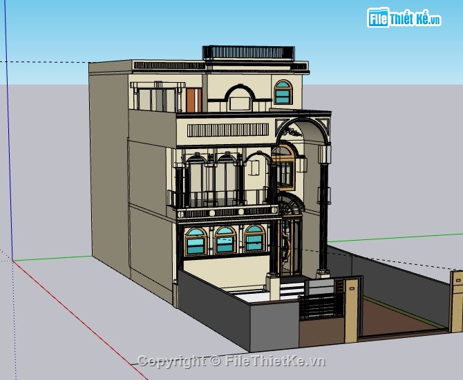 Biệt thự 3 tầng,model su biệt thự 3 tầng,biệt thự 3 tầng file sketchup