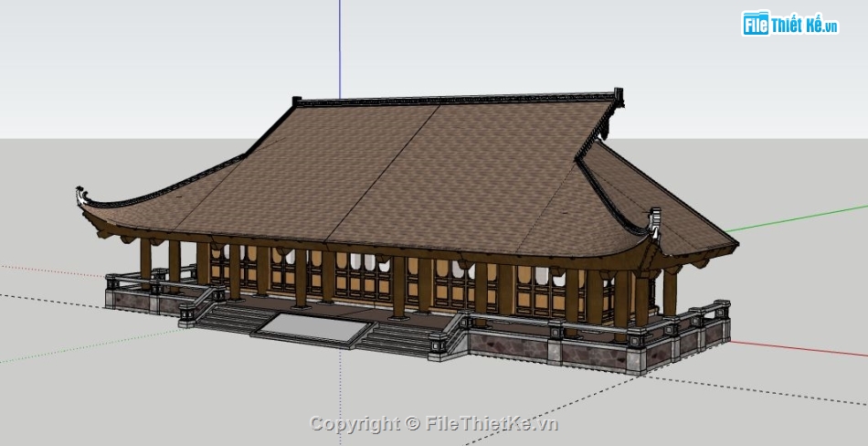 file sketchup chùa,thiết kế chùa file sketchup,chùa file sketchup,sketchup chùa