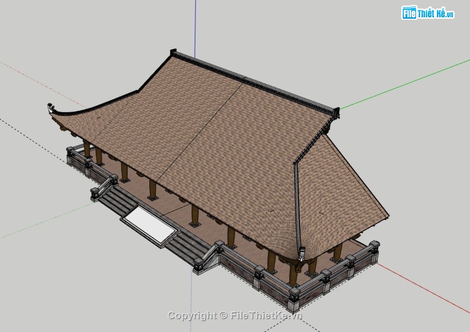 file sketchup chùa,thiết kế chùa file sketchup,chùa file sketchup,sketchup chùa