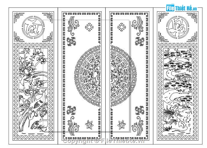 Cổng 4 cánh file dxf,Cổng 4 cánh,Cổng 4 cánh cnc file dxf,Cổng file dxf
