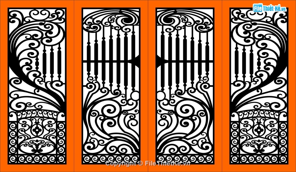 Cổng 4 cánh,Cổng 4 cánh file dxf,Cổng 4 cánh cnc file dxf,Cổng file dxf