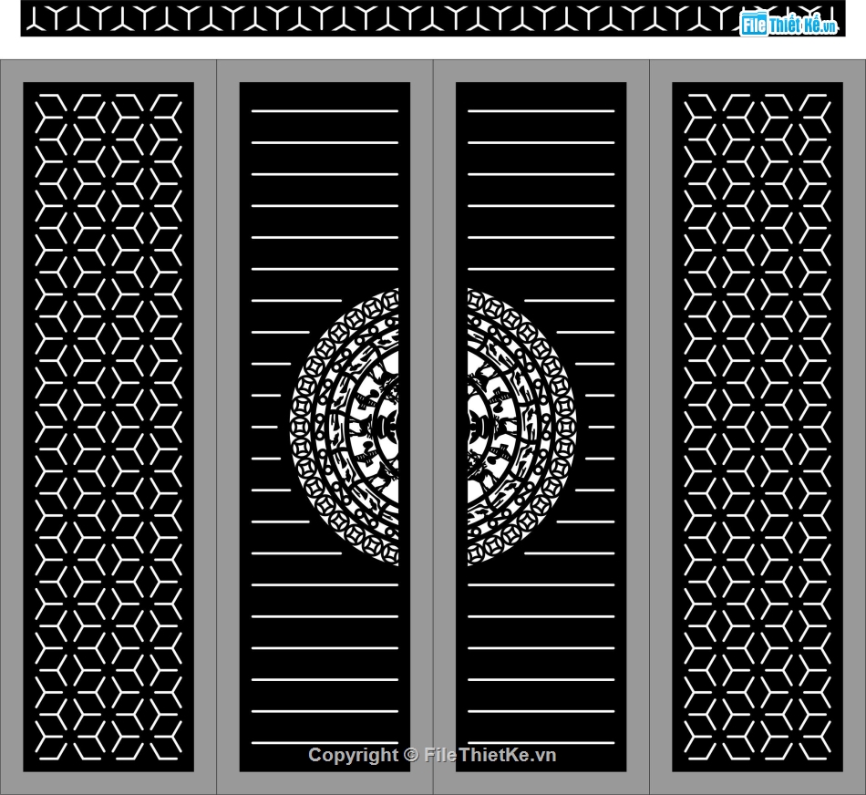 Cổng 4 cánh,cổng 4 cánh dxf,file dxf cổng 4 cánh