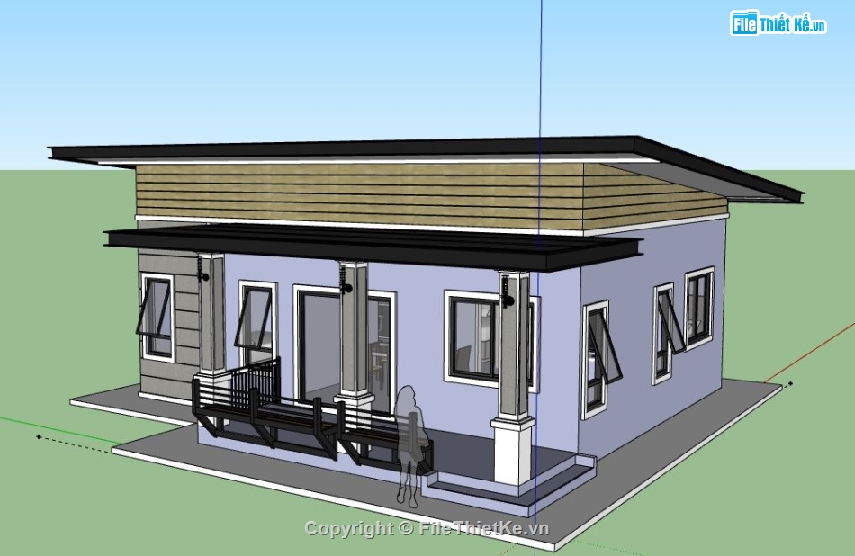 Nhà cấp 4,model su nhà cấp 4,nhà cấp 4 file su,sketchup nhà cấp 4,nhà cấp 4 file sketchup