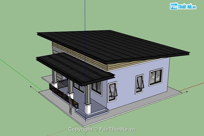 Nhà cấp 4,model su nhà cấp 4,nhà cấp 4 file su,sketchup nhà cấp 4,nhà cấp 4 file sketchup