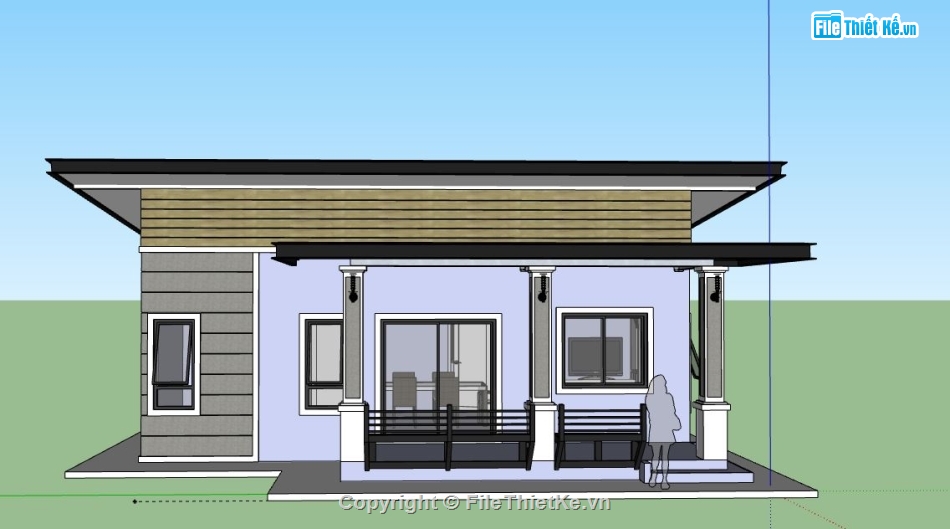 Nhà cấp 4,model su nhà cấp 4,nhà cấp 4 file su,sketchup nhà cấp 4,nhà cấp 4 file sketchup