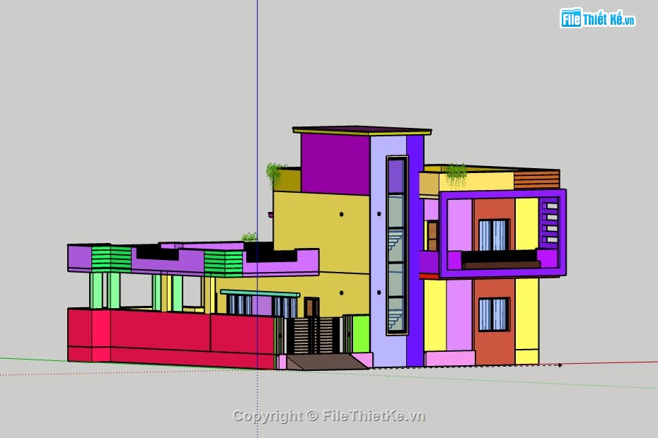 Nhà phố 2 tầng,model su nhà phố 2 tầng,file su nhà phố 2 tầng