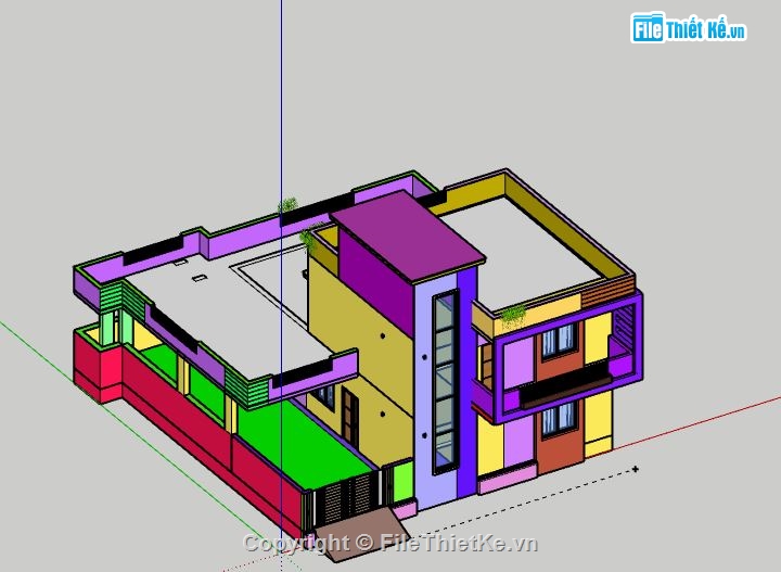 Nhà phố 2 tầng,model su nhà phố 2 tầng,file su nhà phố 2 tầng