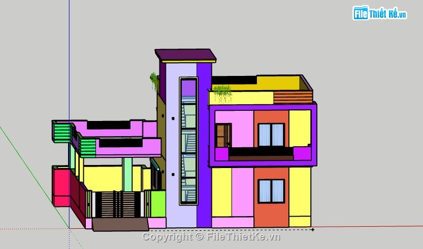 Nhà phố 2 tầng,model su nhà phố 2 tầng,file su nhà phố 2 tầng