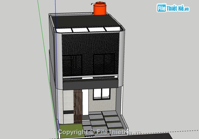 Nhà 2 tầng,Nhà phố 2 tầng,model su nhà phố 2 tầng,file su nhà phố 2 tầng,sketchup nhà phố 2 tầng