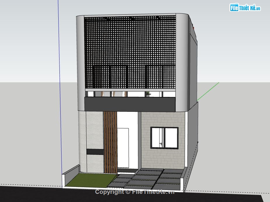 Nhà 2 tầng,Nhà phố 2 tầng,model su nhà phố 2 tầng,file su nhà phố 2 tầng,sketchup nhà phố 2 tầng