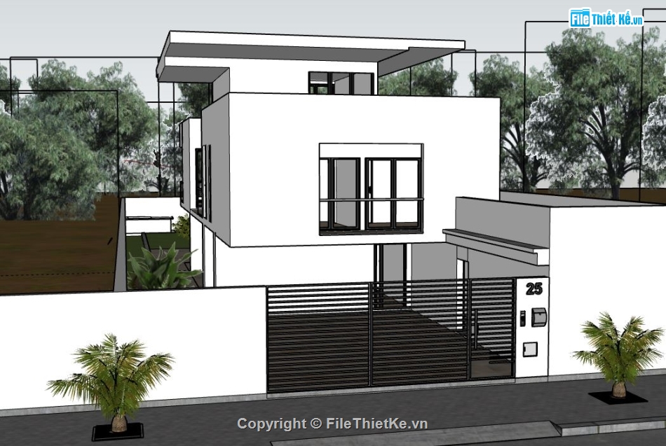 file nhà phố sketchup,sketchup nhà phố 2 tầng,file sketchup nhà phố,model su nhà phố 2 tầng