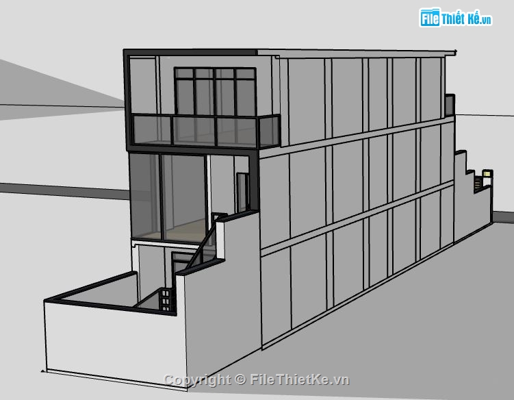 Nhà phố 2 tầng,Nhà 2 tầng đẹp,model su nhà phố 2 tầng,nhà phố 2 tầng file su,sketchup nhà phố 2 tầng