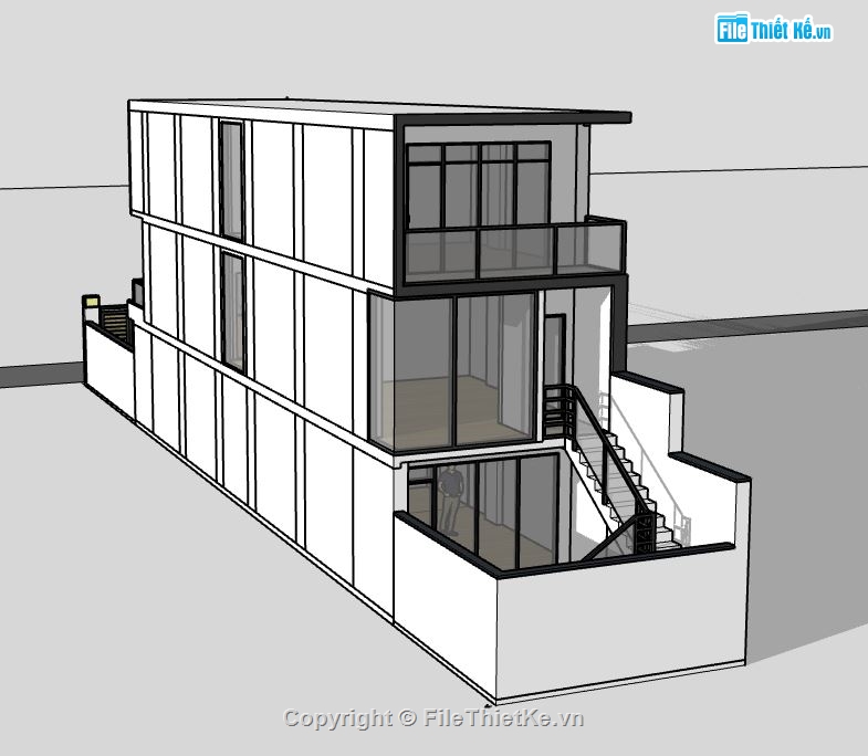Nhà phố 2 tầng,Nhà 2 tầng đẹp,model su nhà phố 2 tầng,nhà phố 2 tầng file su,sketchup nhà phố 2 tầng
