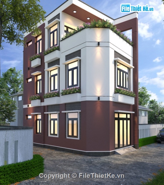 3 tầng,nhà phố 3 tầng,cad nhà phố 3 tầng