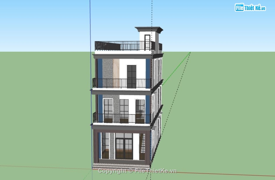 Nhà phố 3 tầng,model su nhà phố 3 tầng,nhà phố 3 tầng file su