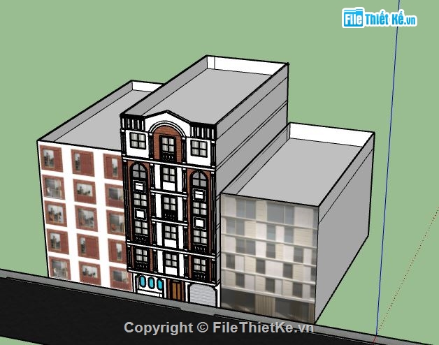 Nhà phố 6 tầng,model su nhà phố 6 tầng,nhà phố 6 tầng sketchup