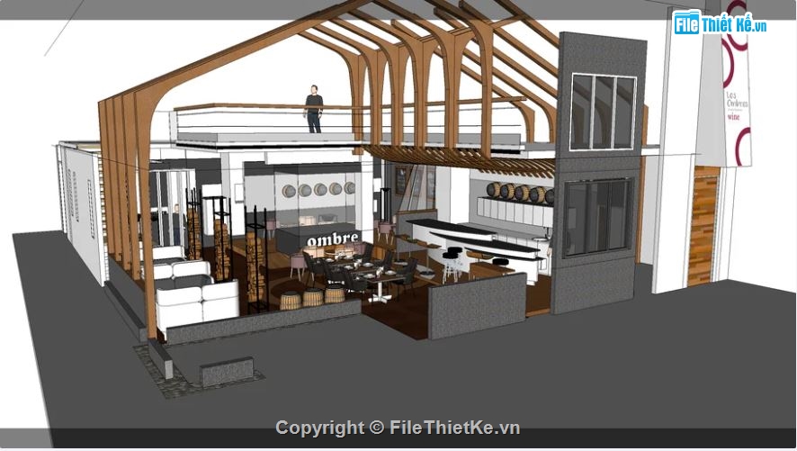 quán cafe file sketchup,quán cafe sketchup,sketchup quán cafe,Model su quán cafe