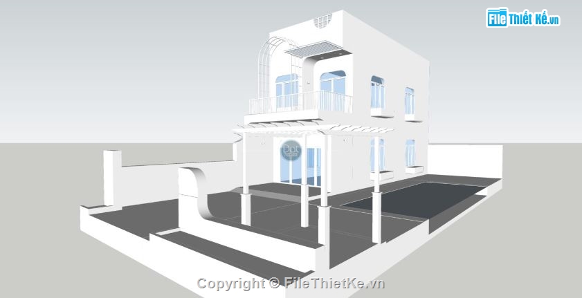 Nhà phố 2 tầng,Model su nhà phố 2 tầng,Nhà phố 2 tầng sketchup,File sketchup nhà phố 2 tầng