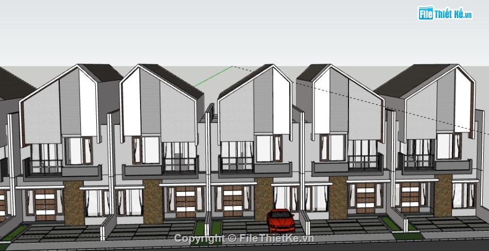 Nhà phố 2 tầng,model nhà phố 2 tầng,file su nhà phố 2 tầng,nhà phố 2 tầng file su,sketchup nhà phố 2 tầng