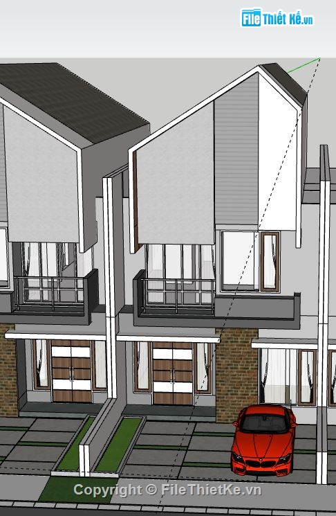 Nhà phố 2 tầng,model nhà phố 2 tầng,file su nhà phố 2 tầng,nhà phố 2 tầng file su,sketchup nhà phố 2 tầng