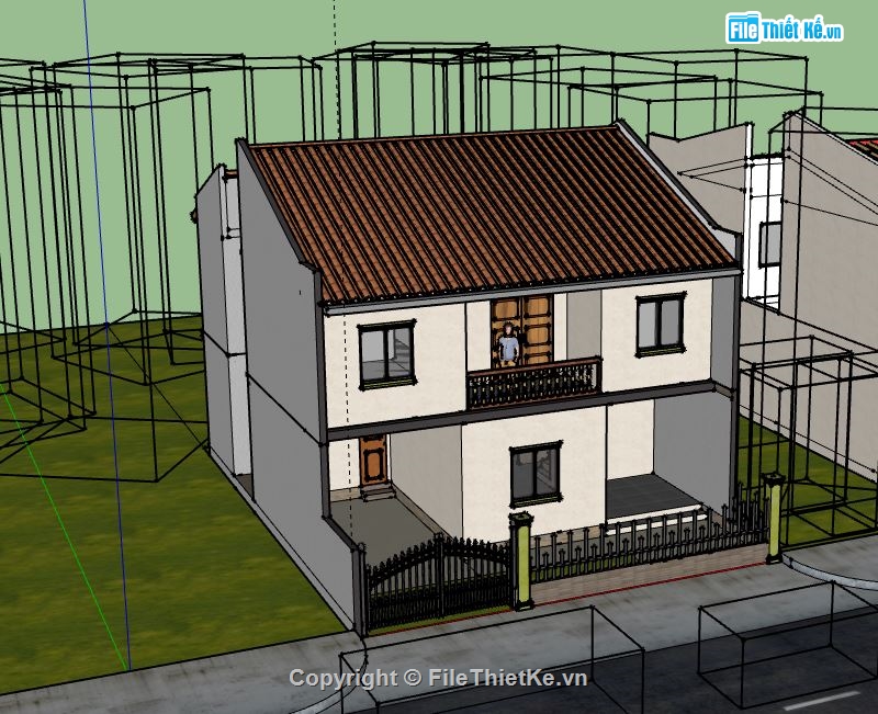 Biệt thự 2 tầng,model su biệt thự 2 tầng,biệt thự 2 tầng file su