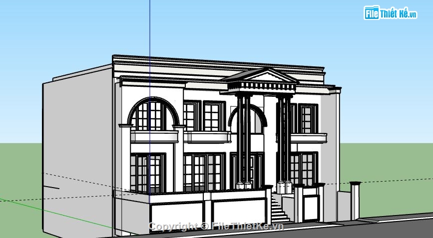 Biệt thự 2 tầng,model su biệt thự 2 tầng,biệt thự 2 tầng file su
