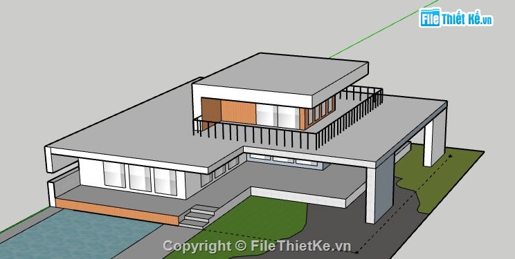 Biệt thự 2 tầng,model su biệt thự 2 tầng,biệt thự 2 tầng sketchup