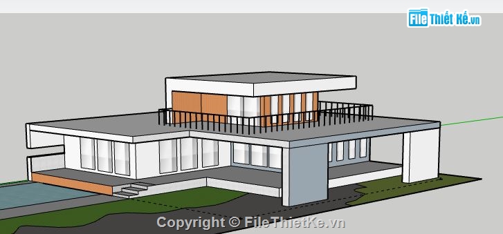 Biệt thự 2 tầng,model su biệt thự 2 tầng,biệt thự 2 tầng sketchup