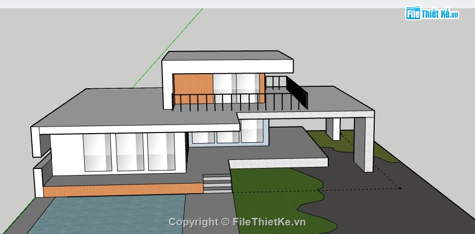 Biệt thự 2 tầng,model su biệt thự 2 tầng,biệt thự 2 tầng sketchup