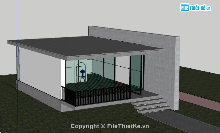 Nhà phố 1 tầng,model su nhà phố 1 tầng,Nhà phố 1 tầng model su,sketchup nhà phố 1 tầng,nhà phố 1 tầng dựng model su