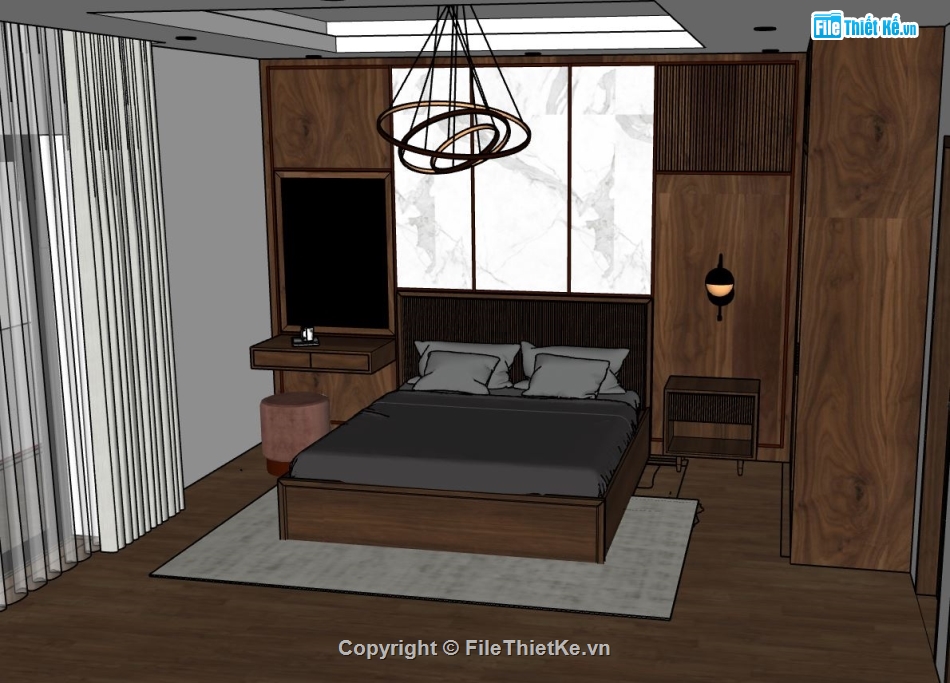 nội thất phòng ngủ,sketchup nội thất phòng ngủ,mẫu phòng ngủ,sketchup nội thất