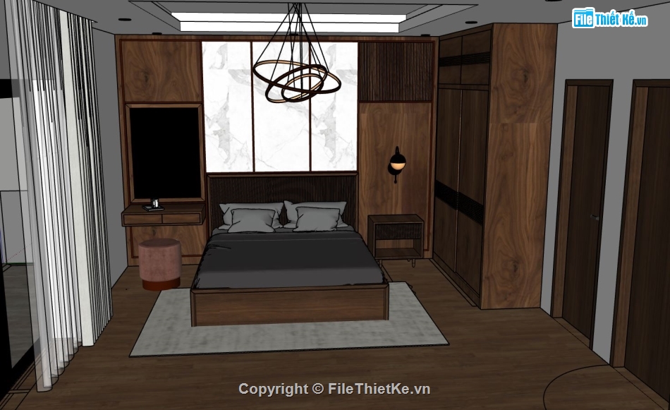 nội thất phòng ngủ,sketchup nội thất phòng ngủ,mẫu phòng ngủ,sketchup nội thất