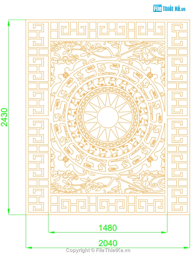 Vách trống đồng cnc,File dxf vách trống đồng cnc,File cad vách,Vách trống đồng file cad