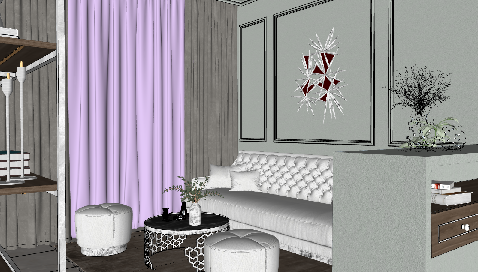 sketchup spa,thiết kế nội thất spa,sketchup nội thất spa