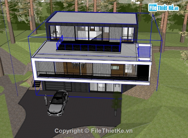 biệt thự 3 tầng,file su  biệt thự 3 tầng,model su  biệt thự 3 tầng,sketchup biệt thự 3 tầng