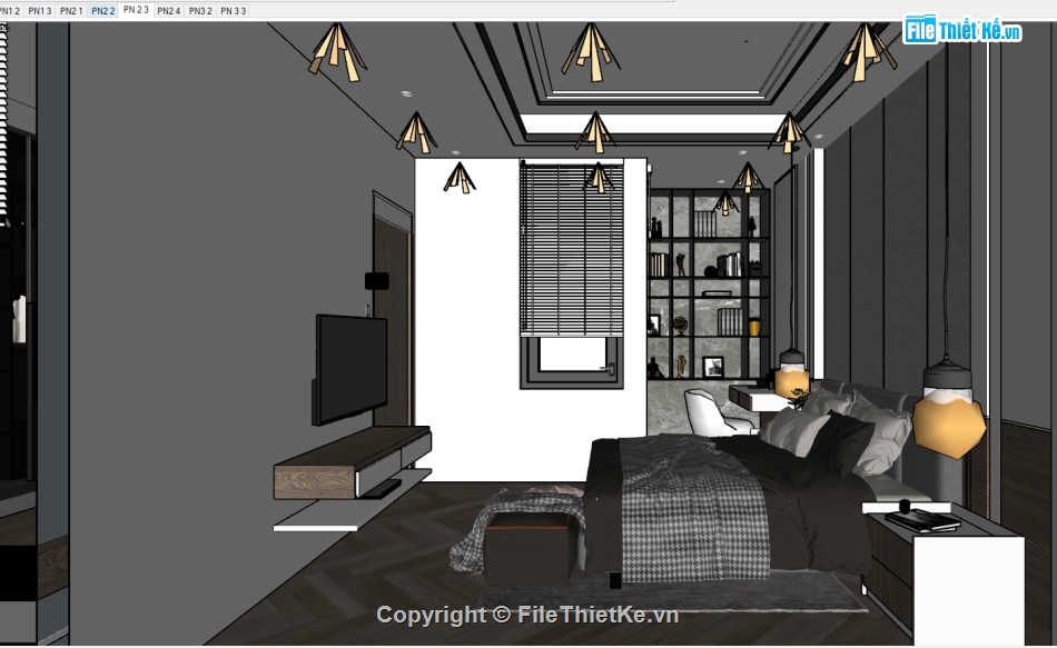 Dựng Phòng ngủ 3D,Phòng ngủ  file Sketchup,file sketchup phòng ngủ,sketchup phòng ngủ