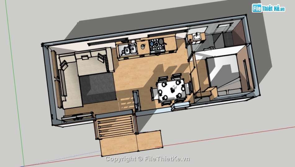 3d nhà bungalow,model su nhà bungalow,model nhà bungalow,file su nhà bungalow