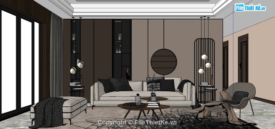 nội thất phòng khách,phòng khách hiện đại,phòng khách 3d,file sketchup phòng khách