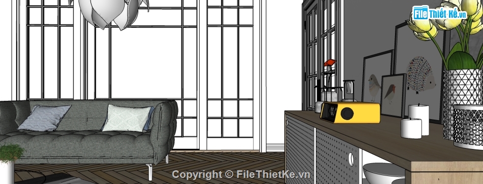 nội thất phòng khách,file sketchup phòng khách đẹp,mẫu su phòng khách,phòng khách hiện đại,phòng khách 3d