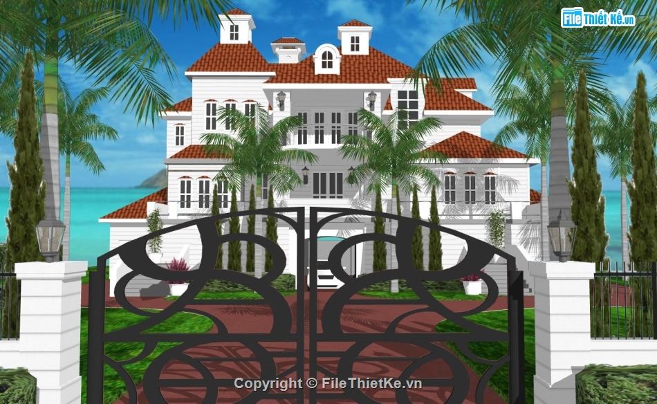 phối cảnh biệt thự phố,biệt thự 3 tầng,file sketchup biệt thự 3 tầng,biệt thự 3 tầng sketchup,biệt thự 3 tầng siêu đẹp