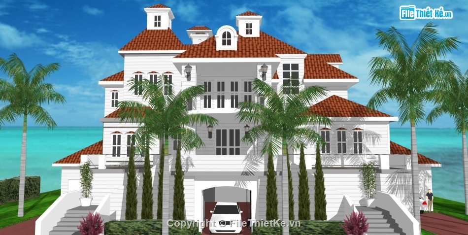 phối cảnh biệt thự phố,biệt thự 3 tầng,file sketchup biệt thự 3 tầng,biệt thự 3 tầng sketchup,biệt thự 3 tầng siêu đẹp