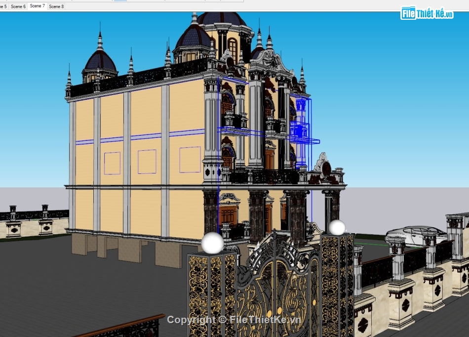 Model sketchup biệt thự tân cổ điển,Model sketchup biệt thự,Sketchup biệt thự tân cổ điển,File Sketchup biệt thự tân cổ,File sketchup lâu đài cổ điển,File sketchup lâu đài