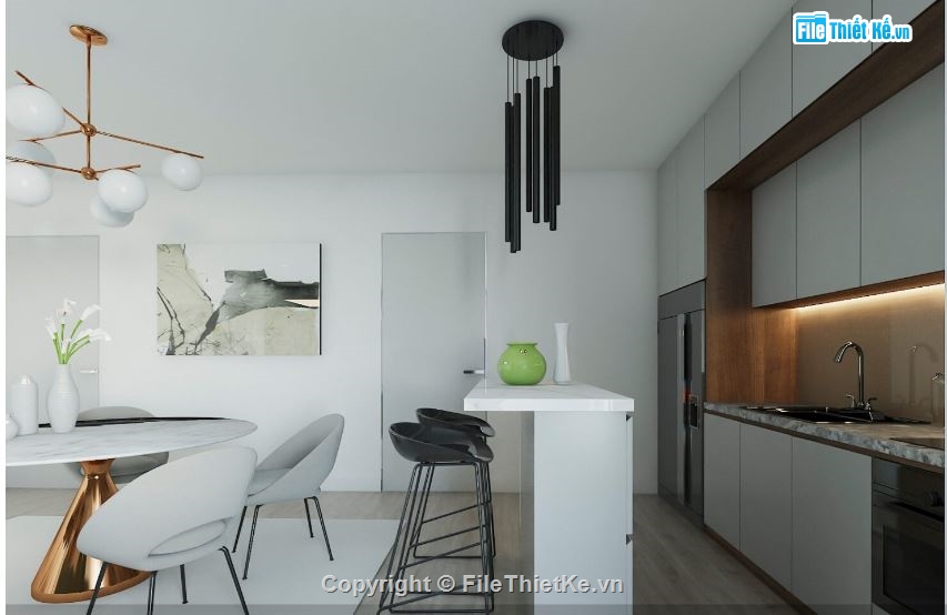 sketchup phòng khách,phòng khách 3d,sketchup phòng khách chung cư,phòng khách bếp,phòng khách + phòng bếp