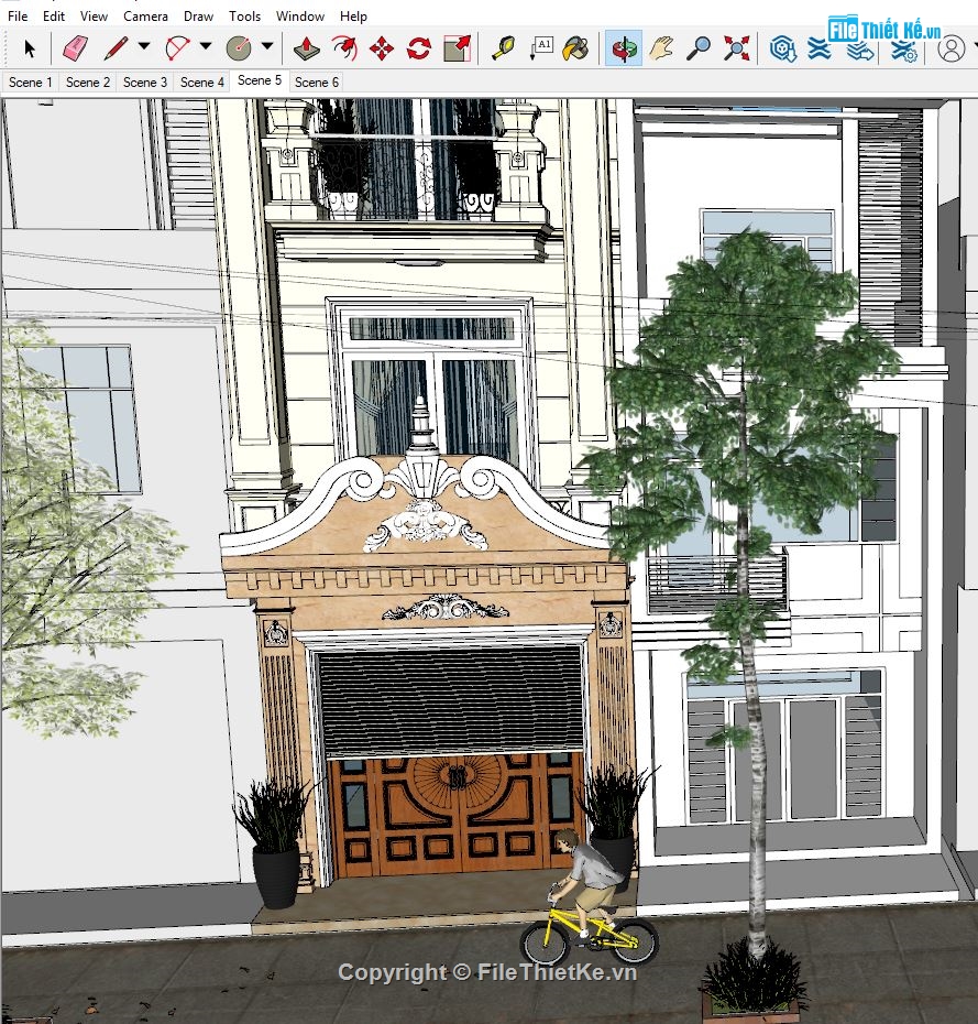 sketchup nhà phố 4 tầng,File sketchup nhà phố 4 tầng,Model sketchup nhà phố 4 tầng,file sketchup nhà phố tân cổ điển,sketchup nhà phố tân cổ điển