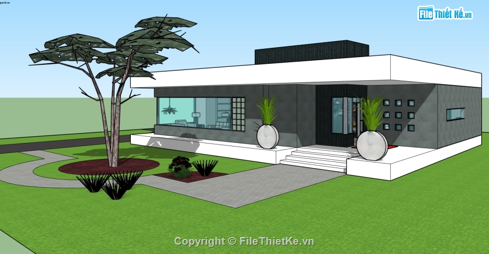 file sketchup nhà ở 1 tầng,model su sketchup nhà ở 1 tầng,3d Model sketchup nhà,file 3d nhà ở,3d sketchup nhà phố,file su nhà phố