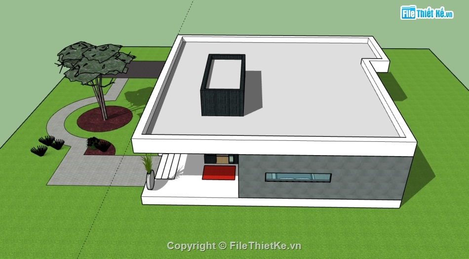 file sketchup nhà ở 1 tầng,model su sketchup nhà ở 1 tầng,3d Model sketchup nhà,file 3d nhà ở,3d sketchup nhà phố,file su nhà phố