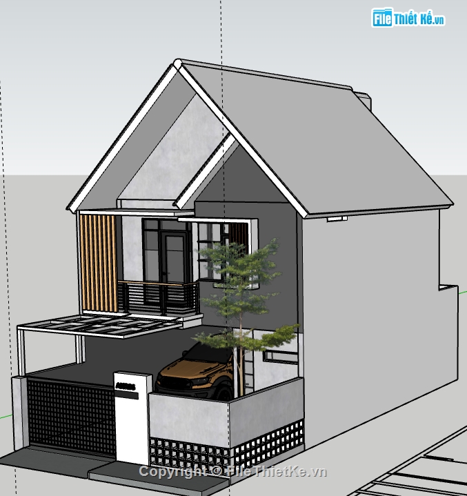 Nhà phố 2 tầng file su,nhà phố 2 tầng file sketchup,file sketchup Nhà phố 2 tầng,model su Nhà phố 2 tầng